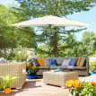 Parasol Osmond rectangulaire inclinable protection UV crème 295x195 cm