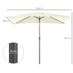 Parasol Osmond rectangulaire inclinable protection UV crème 295x195 cm