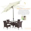Parasol Osmond rectangulaire inclinable protection UV crème 295x195 cm