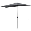 Parasol Elderwick Demi-Lune Gris Balcon Terrasse Anti-UV Manivelle Pratique