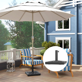 Pied de parasol Durwin design moderne ajouré stable noir extérieur 15 kg