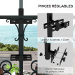 Porte-parasol Hazelwick fixation balcon réglable métal noir sans perçage 38-48mm