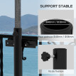Porte-parasol Hazelwick fixation balcon réglable métal noir sans perçage 38-48mm
