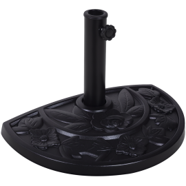 Pied de parasol Etienne stabilité élégant imitation fonte noir demi-cercle résistant