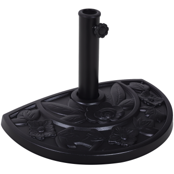Pied de parasol Etienne stabilité élégant imitation fonte noir demi-cercle résistant