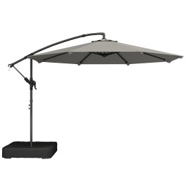 Parasol Bertrada Déporté Rotatif 360° Stable avec Sac de Sable Gris Anthracite