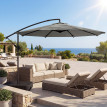 Parasol Bertrada Déporté Rotatif 360° Stable avec Sac de Sable Gris Anthracite