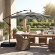 Parasol Bertrada Déporté Rotatif 360° Stable avec Sac de Sable Gris Anthracite