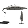 Parasol Bertrada Déporté Rotatif 360° Stable avec Sac de Sable Gris Anthracite