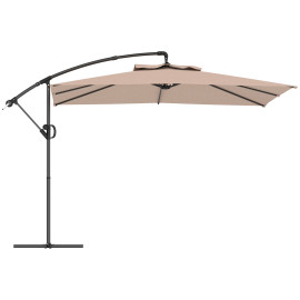 Parasol Caoimhe déporté 3x3m réglable anti-UV kaki haute résistance