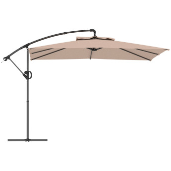 Parasol Caoimhe déporté 3x3m réglable anti-UV kaki haute résistance