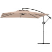 Parasol Caoimhe déporté 3x3m réglable anti-UV kaki haute résistance