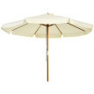 Parasol Fiona droit rond Ø325cm bois bambou beige protection soleil terrasse jardin