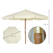 Parasol Fiona droit rond Ø325cm bois bambou beige protection soleil terrasse jardin