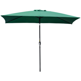 Parasol Tancredi inclinable rectangulaire grand format vert jardin terrasse 295x195 cm