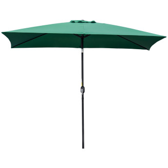 Parasol Tancredi inclinable rectangulaire grand format vert jardin terrasse 295x195 cm