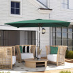Parasol Tancredi inclinable rectangulaire grand format vert jardin terrasse 295x195 cm