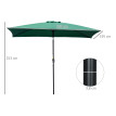 Parasol Tancredi inclinable rectangulaire grand format vert jardin terrasse 295x195 cm