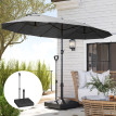 Pied de Parasol Busturia Lestable Roulettes HDPE Résistant Noir Jardin Terrasse Piscine