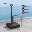 Pied de Parasol Busturia Lestable Roulettes HDPE Résistant Noir Jardin Terrasse Piscine
