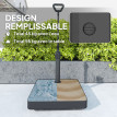 Pied de Parasol Busturia Lestable Roulettes HDPE Résistant Noir Jardin Terrasse Piscine
