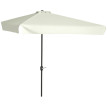Parasol Terradillos Demi-Carré Balcon Résistant UV Crème Mât Démontable 2,3x1,3m