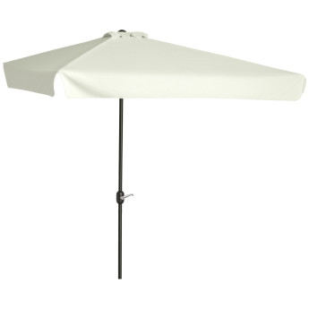 Parasol Terradillos Demi-Carré Balcon Résistant UV Crème Mât Démontable 2,3x1,3m