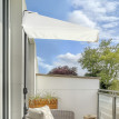 Parasol Terradillos Demi-Carré Balcon Résistant UV Crème Mât Démontable 2,3x1,3m