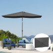 Toile Parasol Irmenold Remplacement 3x2m UPF50+ Gris Foncé Anti-UV Ventilée