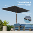 Toile Parasol Irmenold Remplacement 3x2m UPF50+ Gris Foncé Anti-UV Ventilée