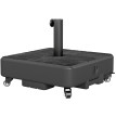 Pied Parasol Mobile Melanio Roulettes Stable Design Bois Noir 35kg