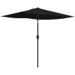 Parasol Teodosio inclinable anti-UV 50+ noir jardin terrasse piscine aluminium résistant