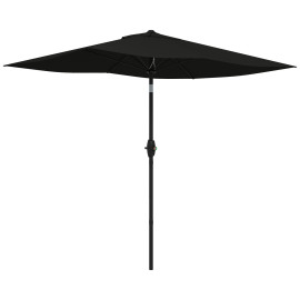 Parasol Teodosio inclinable anti-UV 50+ noir jardin terrasse piscine aluminium résistant