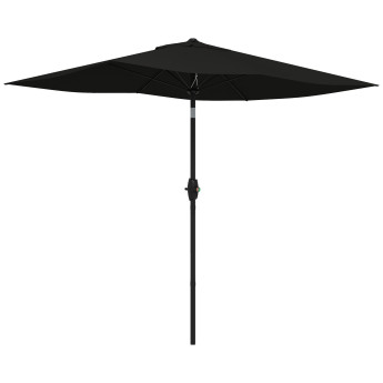 Parasol Teodosio inclinable anti-UV 50+ noir jardin terrasse piscine aluminium résistant