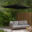Parasol Teodosio inclinable anti-UV 50+ noir jardin terrasse piscine aluminium résistant