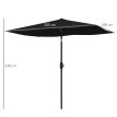 Parasol Teodosio inclinable anti-UV 50+ noir jardin terrasse piscine aluminium résistant