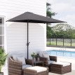Parasol Soureval Demi-Lune Balcon Terrasse Anti-UV Gris Métal Résistant 230 cm