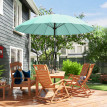 Parasol Timoteo inclinable anti-UV 30+ manivelle turquoise 2m jardin extérieur