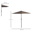 Parasol Ottavio Demi-Cercle Balcon Terrasse Élégant Chocolat