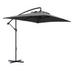 Parasol déporté Oretta rectangulaire gris extérieur design résistant 294x193 cm