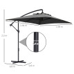 Parasol déporté Oretta rectangulaire gris extérieur design résistant 294x193 cm
