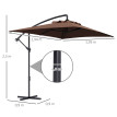 Parasol déporté Hersende rectangulaire kaki extérieur jardin terrasse piscine