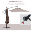 Parasol déporté Hersende rectangulaire kaki extérieur jardin terrasse piscine