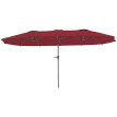 Parasol Millhaven Jardin Extérieur 4m Résistant Bordeaux Anti-UV Manivelle Fluide