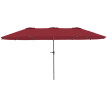 Parasol Millhaven Jardin Extérieur 4m Résistant Bordeaux Anti-UV Manivelle Fluide