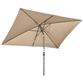 Parasol Valeriano Inclinable Rectangulaire Jardin Terrasse Kaki Vert 295x195cm