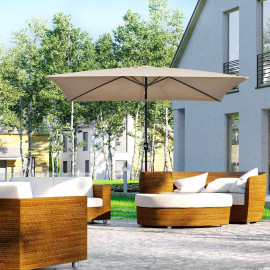 Parasol Valeriano Inclinable Rectangulaire Jardin Terrasse Kaki Vert 295x195cm