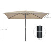 Parasol Valeriano Inclinable Rectangulaire Jardin Terrasse Kaki Vert 295x195cm