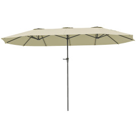 Parasol Ilario Jardin Extérieur Rectangulaire 4m Anti-UV Blanc Cassé Résistant