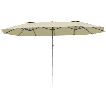Parasol Ilario Jardin Extérieur Rectangulaire 4m Anti-UV Blanc Cassé Résistant